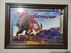 Budweiser Salutes U.S. Coast Guard Bear Beer Framed Mirror Sign Rare Military