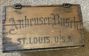 ANTIQUE 1914 ANHEUSER BUSCH BEER PROHIBITION WOOD CRATE BOX LAGER ALE THE KING !