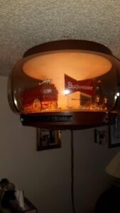 Vintage Working Budweiser Carousel Clydesdale Parade Hanging Lamp Light