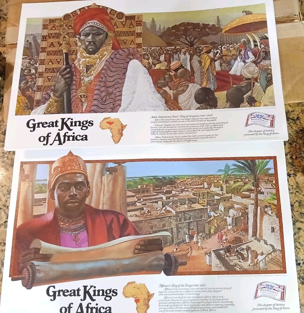 29 Vintage Budweiser Great Kings & Queens Of Africa Posters 20