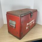 Vintage 1940s BUDWEISER BEER Metal Cooler/Icebox Galvanized Red Rare