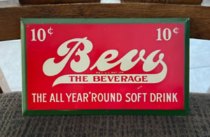 BEVO BEER ANHEUSER BUSCH METAL TIN OVER CARDBOARD TOC SIGN ST LOUIS MO BUDWEISER