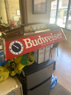 vintage Budweiser beer advertising pool table light, dual clocks and Clydesdales