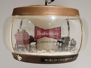 Vintage Budweiser Lighted World Champion Clydesdale Team Carousel Globe Light