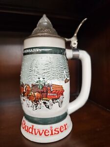 1982 Budweiser Holiday Stein CS57 LIDDED VARIATION