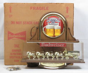 Vintage Budweiser Lighted Beer Sign World's Champion Clydesdale Horse Team Works