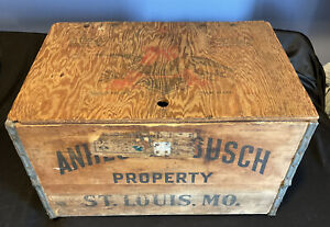 Vintage ORIGINAL 1942 Anheuser Busch Beer Wood Box Antique Budweiser Crate