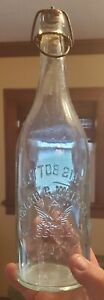 Rare! 1880s Budweiser Mendota Illinois IL Branch Quart Blob Bottle Graphic!