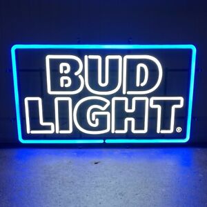 Bud Light Iconic LED Neon Beer Sign 30” Mancave Pub Bar Light Anheuser-Busch VGC