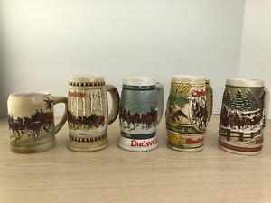 ?1980 1981 1982 1983 1984 Budweiser Holiday Series Steins Budweiser ~ Nice?