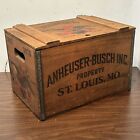 Vintage Budweiser Anheuser-Busch St Louis 1876 Wood Crate w/ Hinged Lid - LARGE