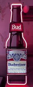 Vintage Large Budweiser Bottle Neon Sign Bud King of Beers 1987 Anheuser-Busch