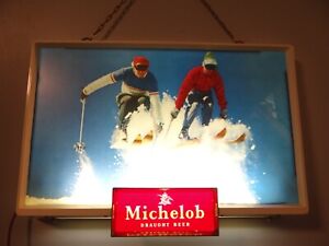 Killer 1958 Vtg Michelob Anheuser Busch Snow Skiing Ski Lodge Lighted Beer Sign