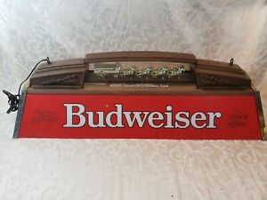 Vintage Budweiser Clydesdales Pool Table Light - 1980s - Beer Advertising 40x14