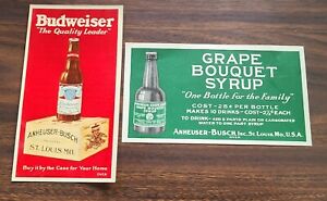 ANHEUSER BUSCH, Prohibition Era Advertising, BUDWEISER, GRAPE BOUQUET, NOS