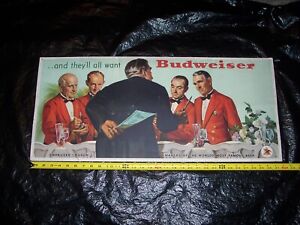 Rare Vintage 1935 Budweiser Cardboard Advertising Sign 32