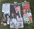 Lot 3x Lg 2 Side Budweiser Clydesdale Dalmatian Banners Advertising Sign-Holiday