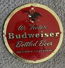 Rare 1940s Anheuser Busch We Feature Budweiser Bottled Beer Glass Sign St Louis