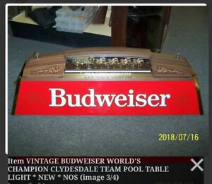 Budweiser Clydesdale Pool Table Light