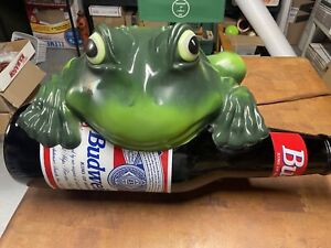 Vintage Budweiser Beer Frog Talking Light Sign w/ Motion Sensor 1996 Working