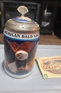 New Listing2001 Budweiser American Bald Eagle Fall Stein  New In Box