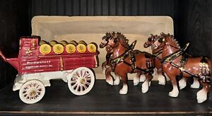 Metlox Poppytrail Budweiser Carriage and Clydesdale Horses