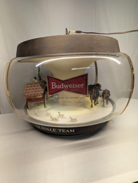 Vintage Budweiser Clydesdale Parade Hanging Carousel Globe Light