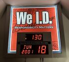 Budweiser We ID Responsibility Matters Lighted Sign W/Clock And Born Before Date