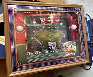 Budweiser Red Sox 2007 World Series Champions FRAMED Shadowbox Sign Mirror