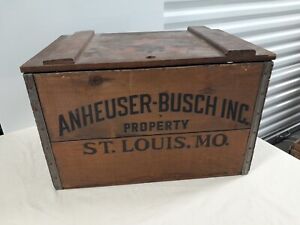 1976 ANHEUSER BUSCH Budweiser 100 Years Anniversary Wooden Box Crate Case