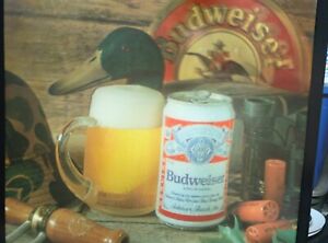 Vintage BUDWEISER BUD BEER DUCK HUNTING IN MOTION DUCKS UNLIMITED BAR LIGHT