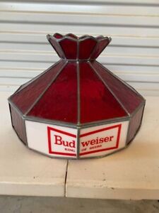 Budweiser Beer Tiffany Style Hanging Lamp Shade Light Bar Plastic Stained Glass