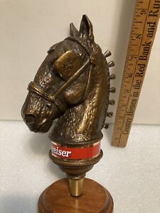 RARE BUDWEISER CLYDESDALE HORSE HEAD draft beer tap handle. ST. LOUIS, MISSOURI