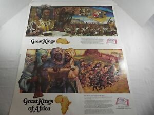 Complete Set of 12 Budweiser Beer Great Kings & Queens Of Africa Poster Signs