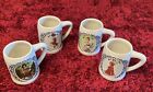 Vintage Budweiser Anheuser Bush BUD  GIRL  Beer Stein Mug Ceramarte Lot Of 4 Vgc