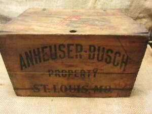 Vintage ORIGINAL 1944 Anheuser Busch Beer Wood Box Antique Budweiser Crate 10471