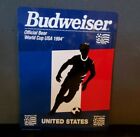 4 Budweiser 1994 World Cup Official Beer Tin Signs USA Brazil Ireland NKorea