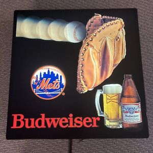 Budweiser New York Mets 1984 Beer Sign Lighted 18x18-Tested Working