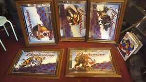 Lot Of 5 Vintage Budweiser “Salutes   Mirrors. 28x20