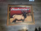 New ListingRare Vintage Large Budweiser Beer Elk Mirror, Framed, 35