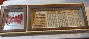 Vintage Budweiser Beer Lighted Menu Price Board Hanging Sign 52