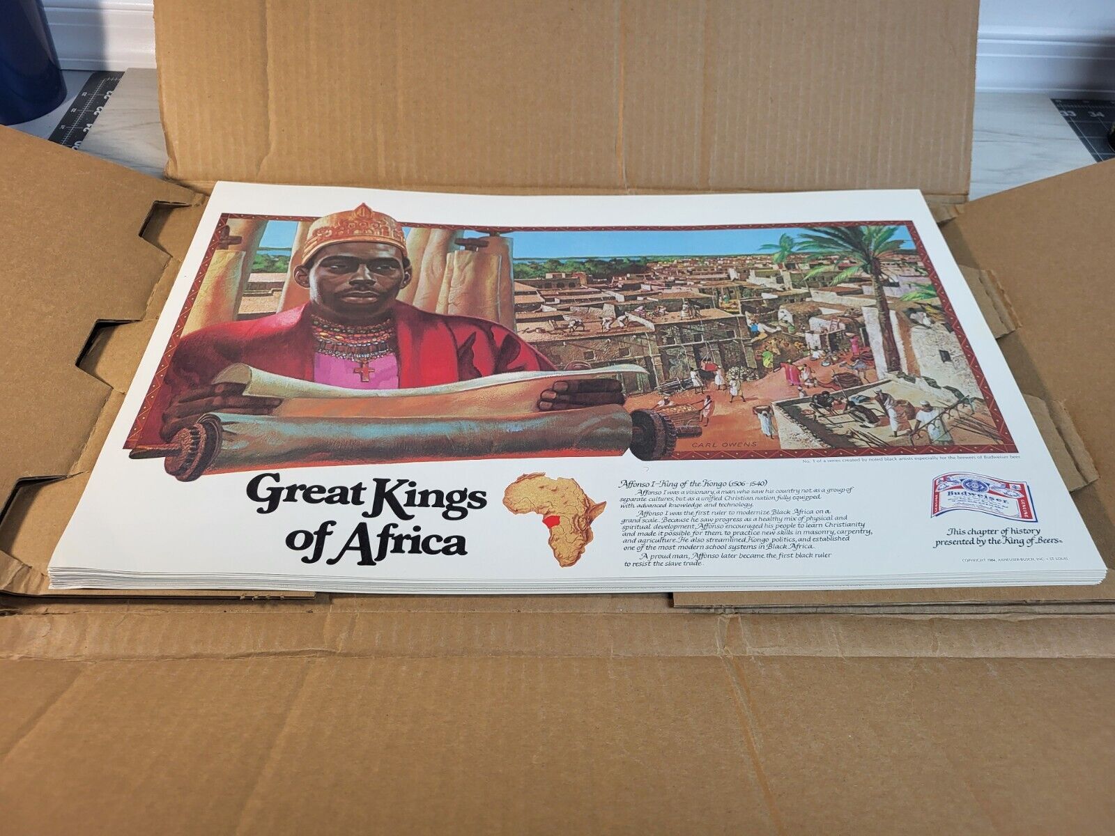 Budweiser GREAT KINGS AND QUEENS OF AFRICA Vtg Posters 20 x 12 1/2 - #1-29