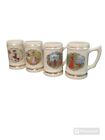 Vintage Anheuser Busch Budweiser Set Of 4 Girl Mug Beer Stein Ceramic Glass