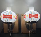 Vintage 1950-1960’s BUDWEISER Beer Milk Glass Globe Wall Sconce Lamps Bar Lights