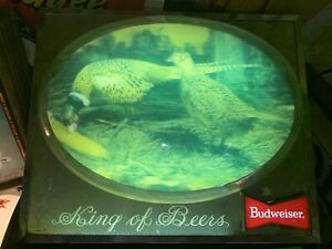 VINTAGE LIGHTED 3D Pheasant  LIGHT BUDWEISER KING OF BEERS SIGN???