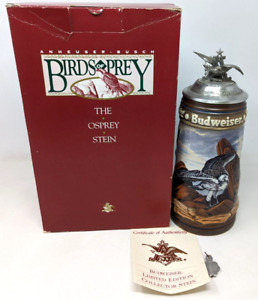 Rare Vintage 1993 Anheuser Busch Birds of Prey Osprey Budweiser Beer Stein AB23