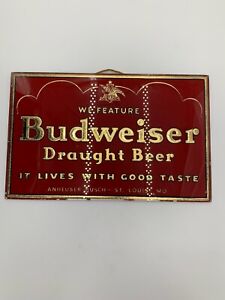 Anheuser-Busch St Louis Budweiser Draught Beer & Eagle Logo Vintage Sign