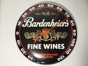 1961 Vtg Bardenheier St Louis Wine Advertising Thermometer  Sign Pam Clock Co