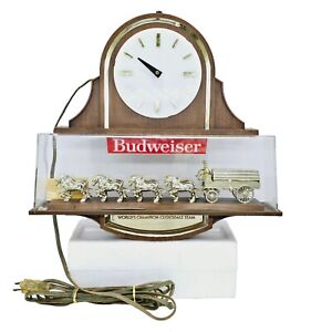 Budweiser Clock Sign World's Champion Clydesdale Team Lighted Working *Read*