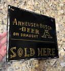 Vintage Anheuser Bush Beer Sign Glass Reverse Painted Budweiser Bud Light Ultra